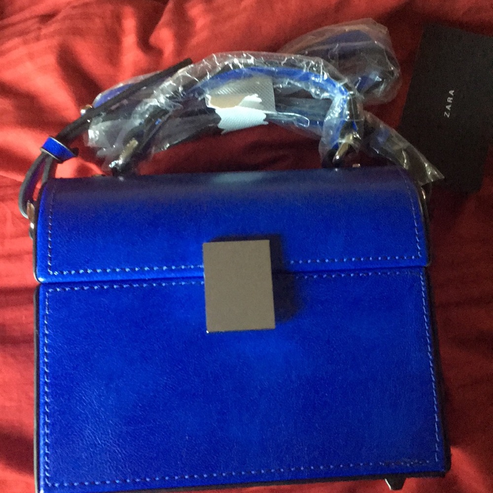 Zara Colbalt Blue Box Bag - NWT